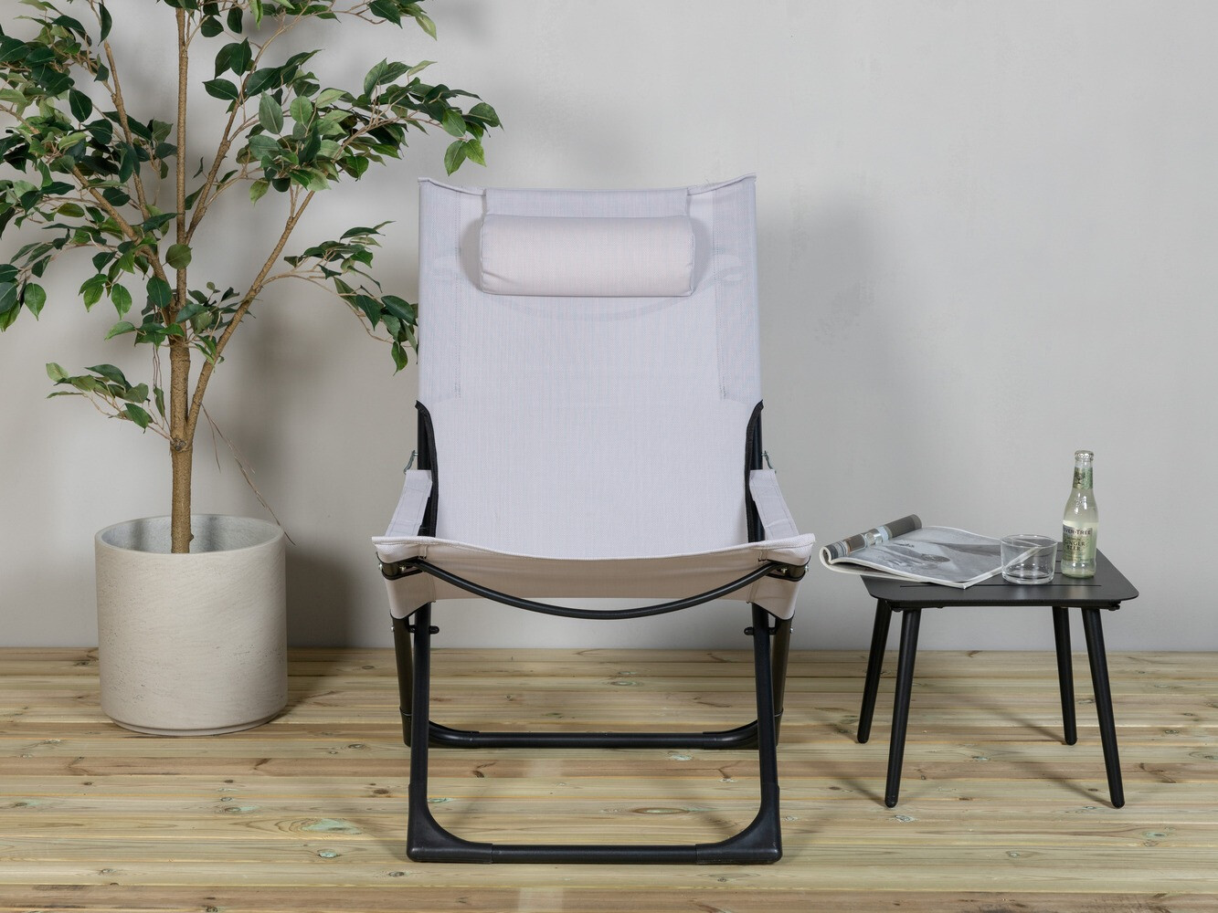 Dārza krēsls Dallas 800 (Pelēks + Melns)