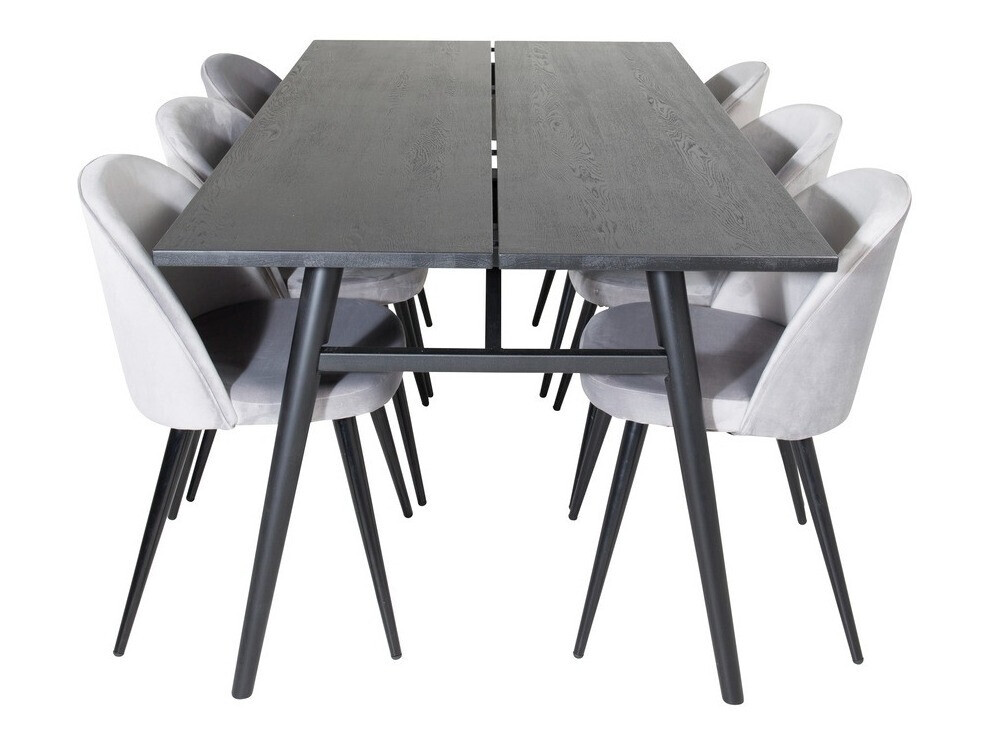 Ēdamistabas komplekts Dallas 1676 (Pelēks + Melns)