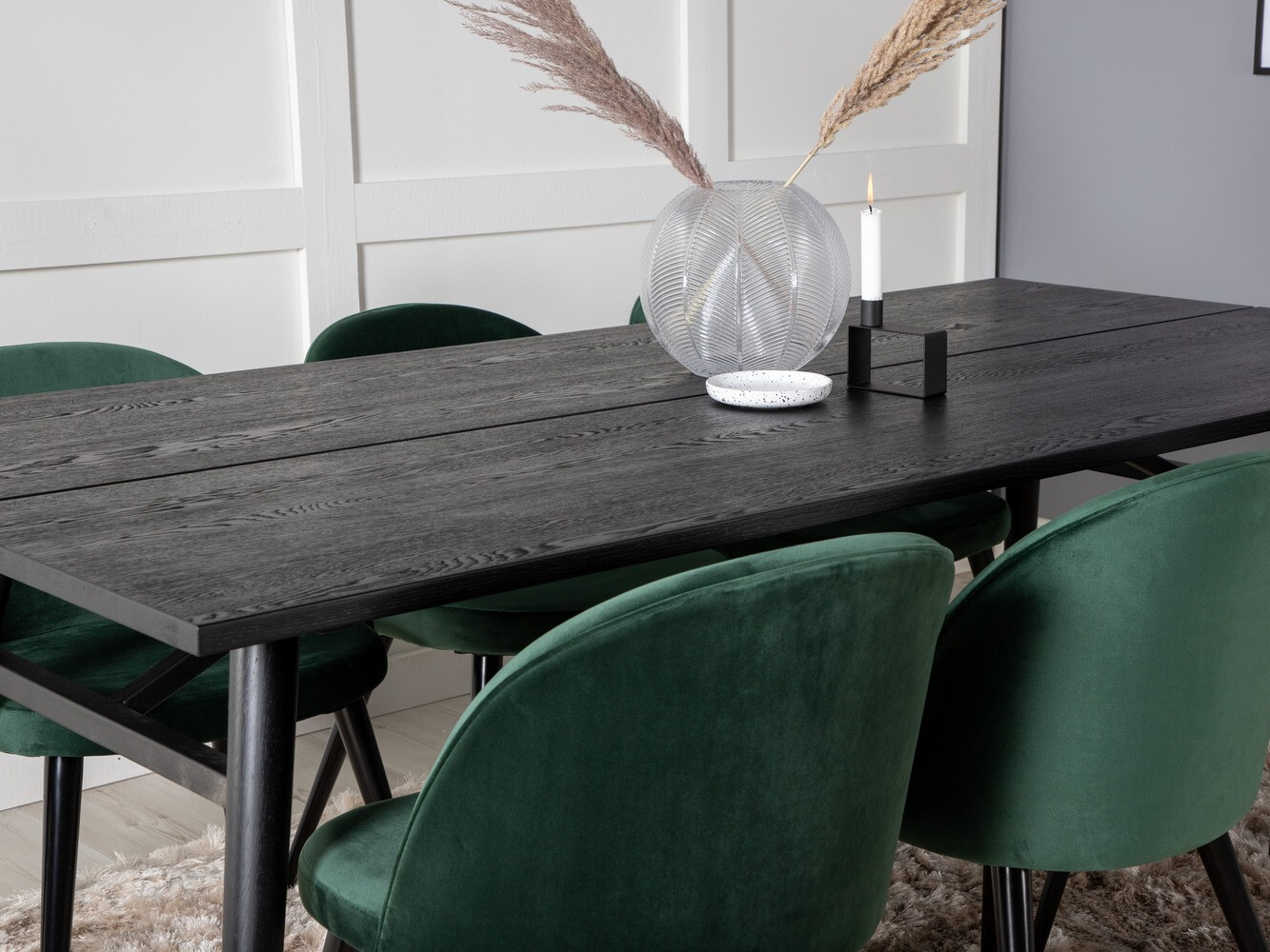 Ēdamistabas komplekts Dallas 1676 (Zaļš + Melns)