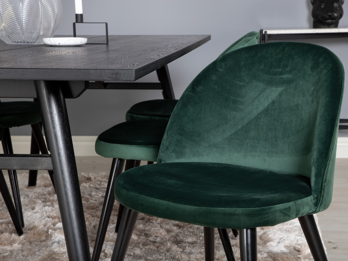 Ēdamistabas komplekts Dallas 1676 (Zaļš + Melns)