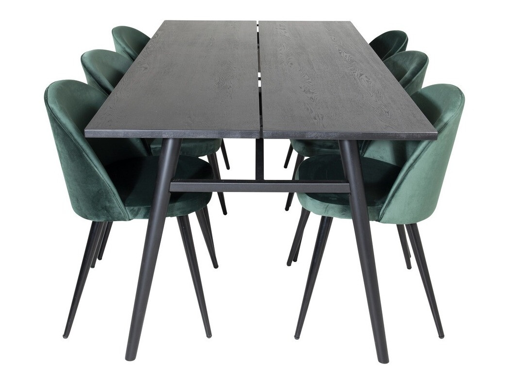 Ēdamistabas komplekts Dallas 1676 (Zaļš + Melns)