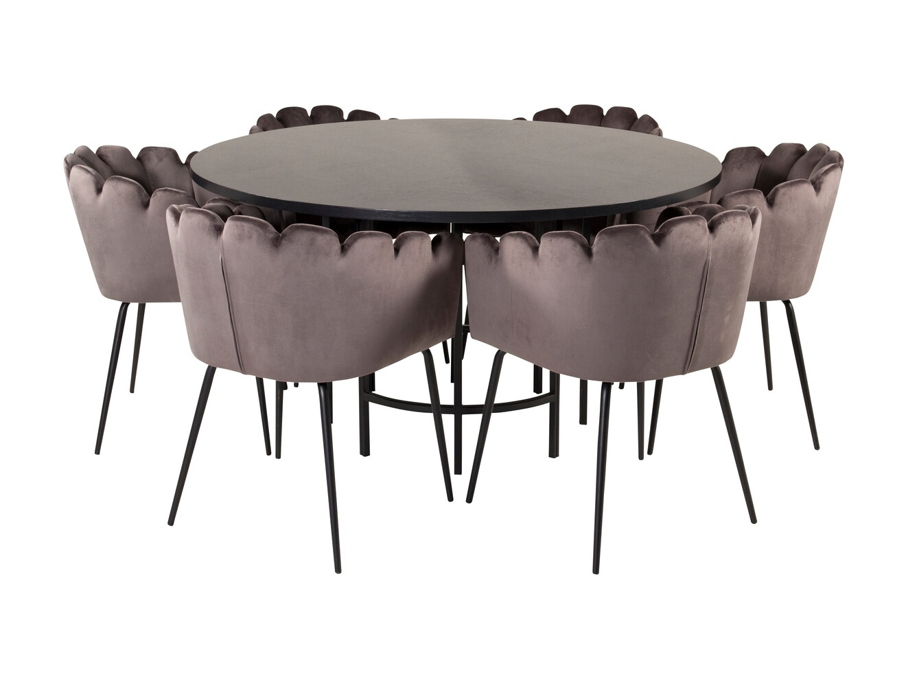 Ēdamistabas komplekts Dallas 312 (Pelēks + Melns)