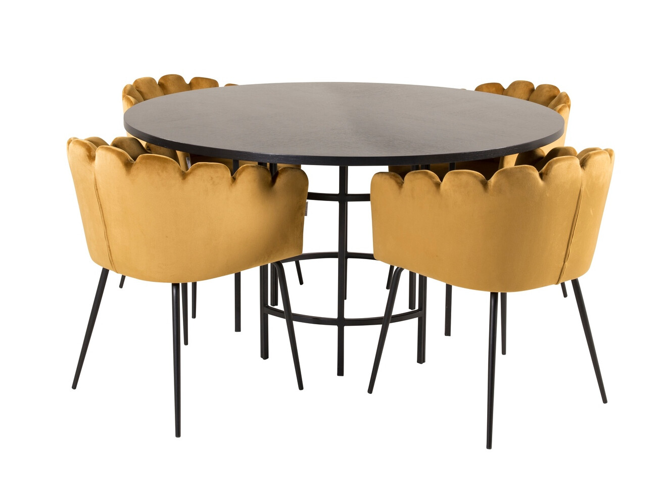 Ēdamistabas komplekts Dallas 313 (Dzeltens + Melns)