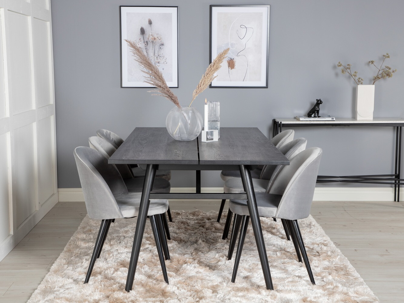 Обеденный гарнитур Dallas 1676 (Серый + Чёрный)