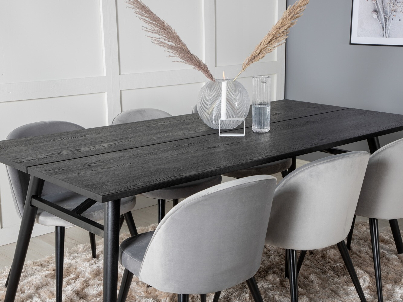 Обеденный гарнитур Dallas 1676 (Серый + Чёрный)