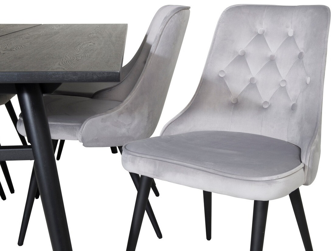 Обеденный гарнитур Dallas 1780 (Чёрный + Светло-серый)