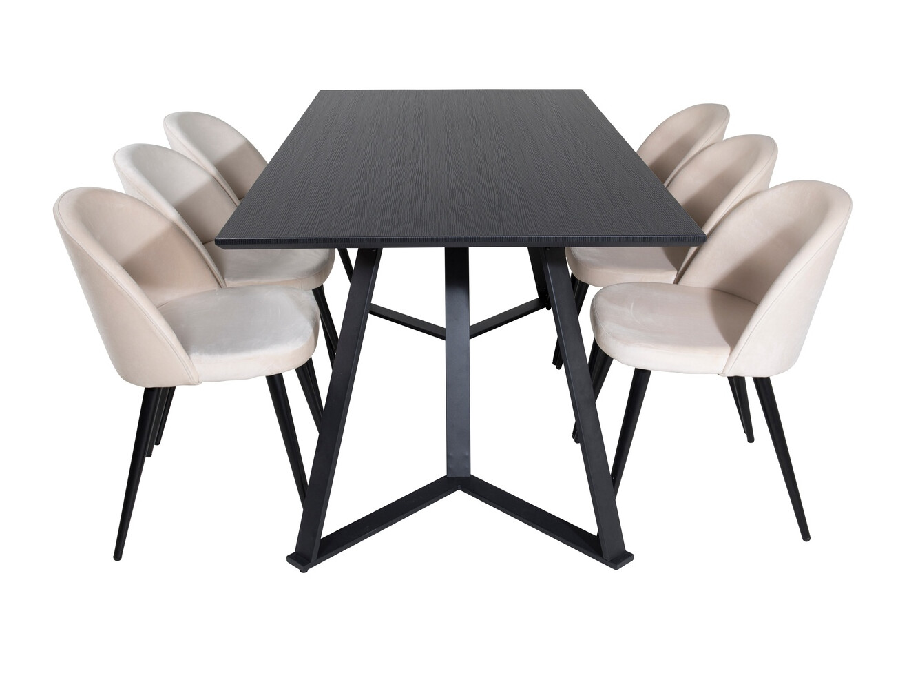 Ēdamistabas komplekts Dallas 360 (Bēšs + Melns)