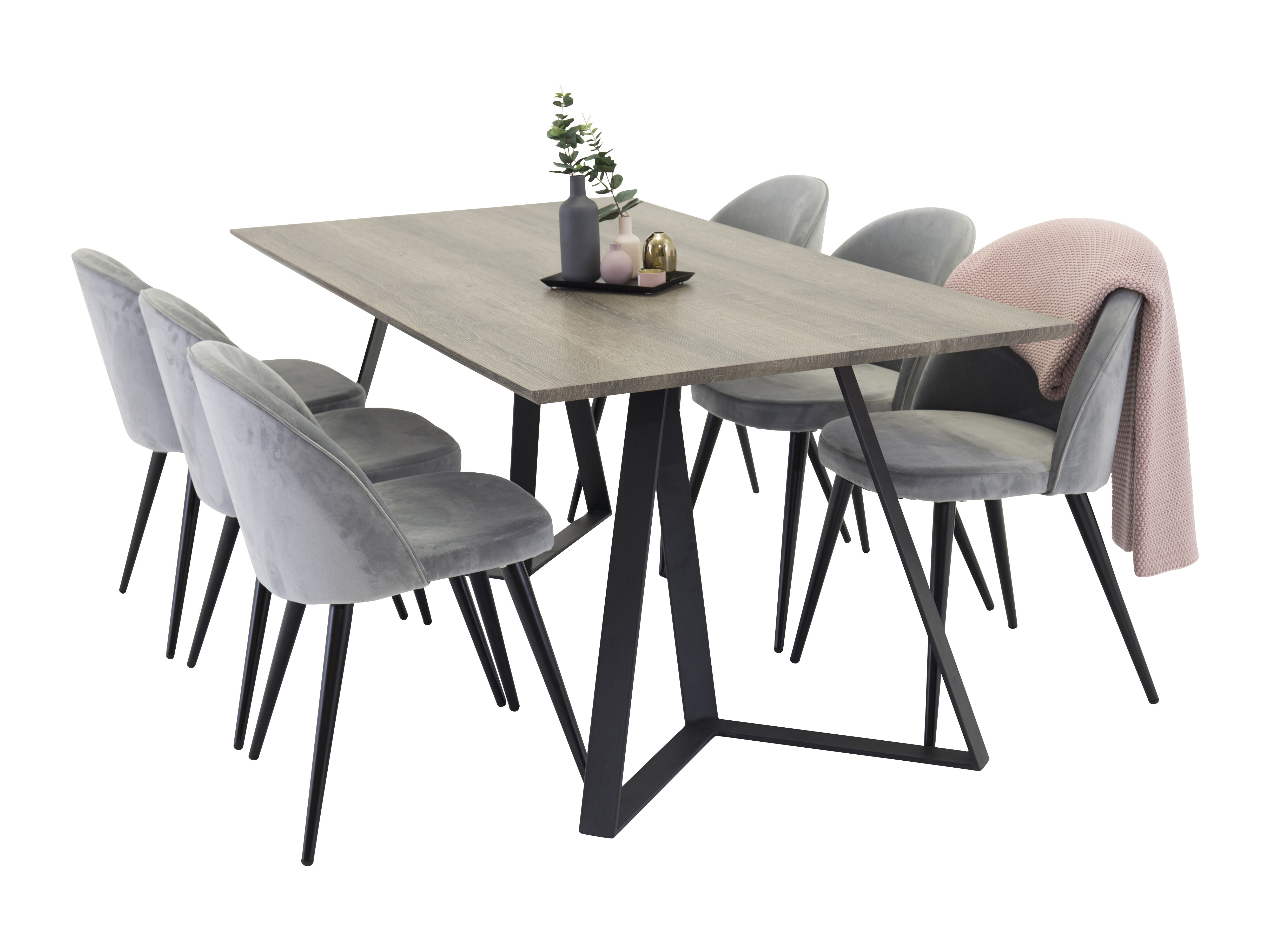 Обеденный гарнитур Dallas 340 (Серый + Чёрный)