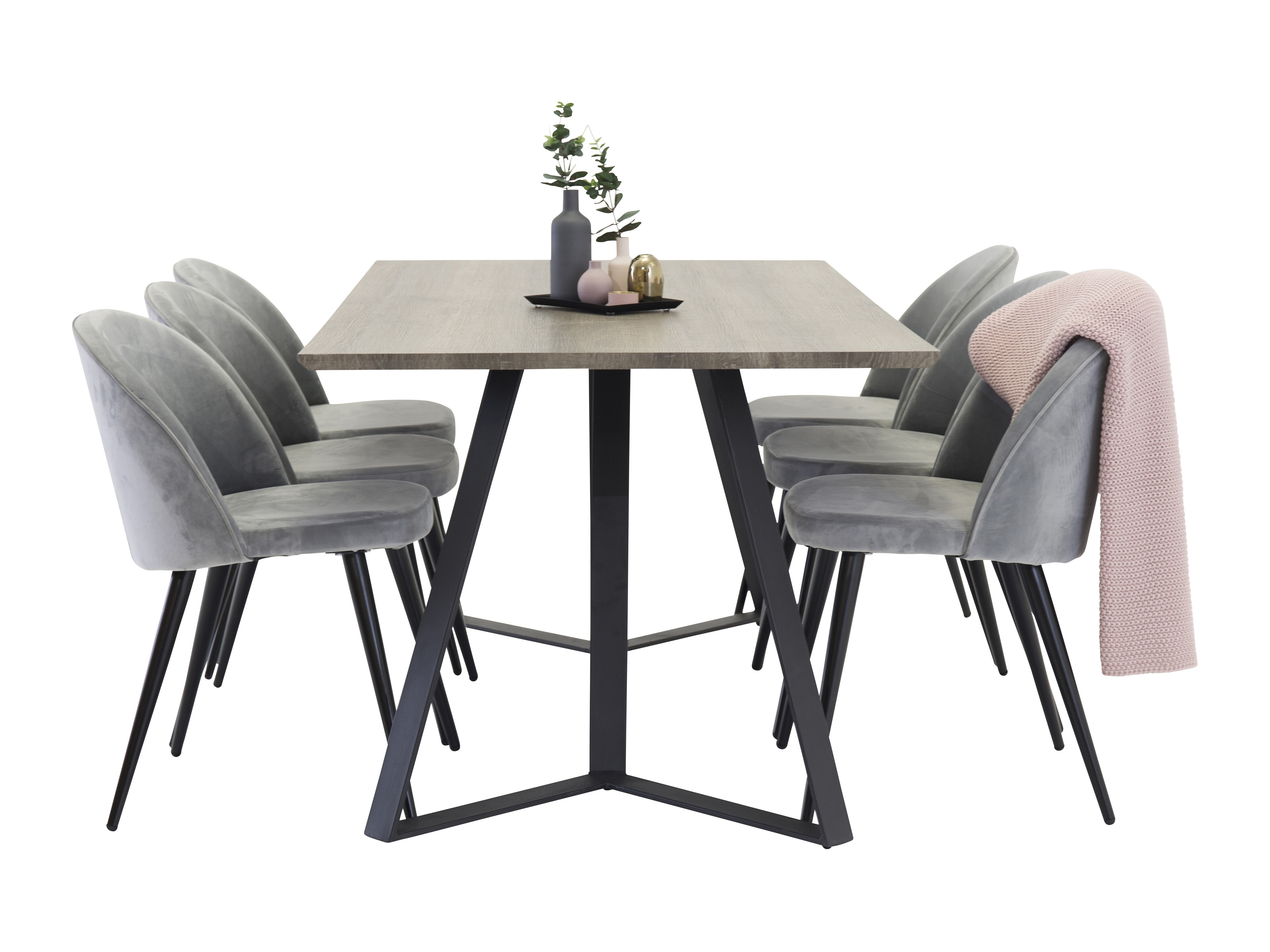 Обеденный гарнитур Dallas 340 (Серый + Чёрный)