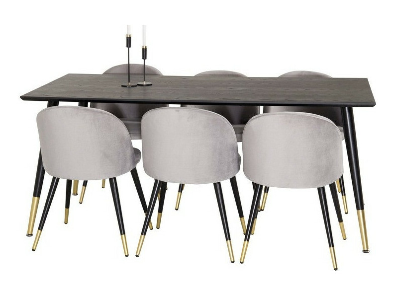 Обеденный гарнитур Dallas 346 (Серый + Чёрный)