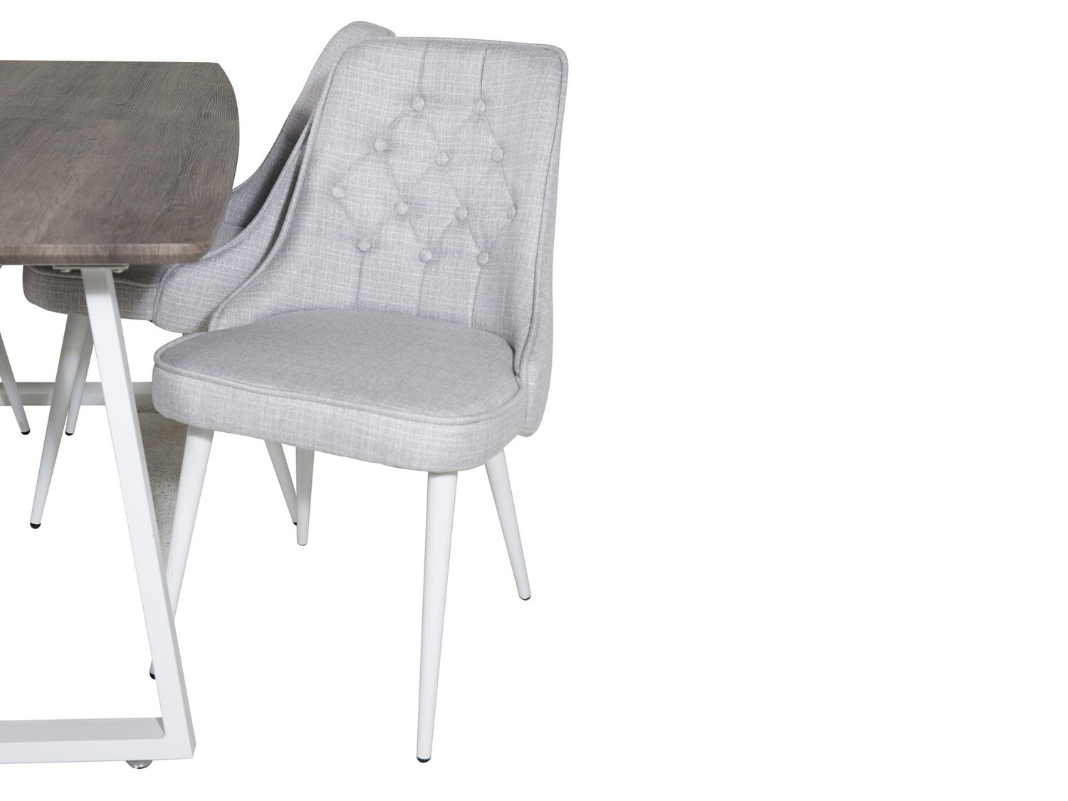 Ēdamistabas komplekts Dallas 1805 (Balts + Gaiši pelēks)