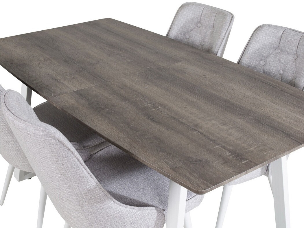 Ēdamistabas komplekts Dallas 1805 (Balts + Gaiši pelēks)