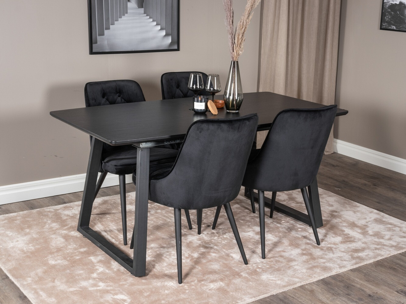 Ēdamistabas komplekts Dallas 1993 (Melns)