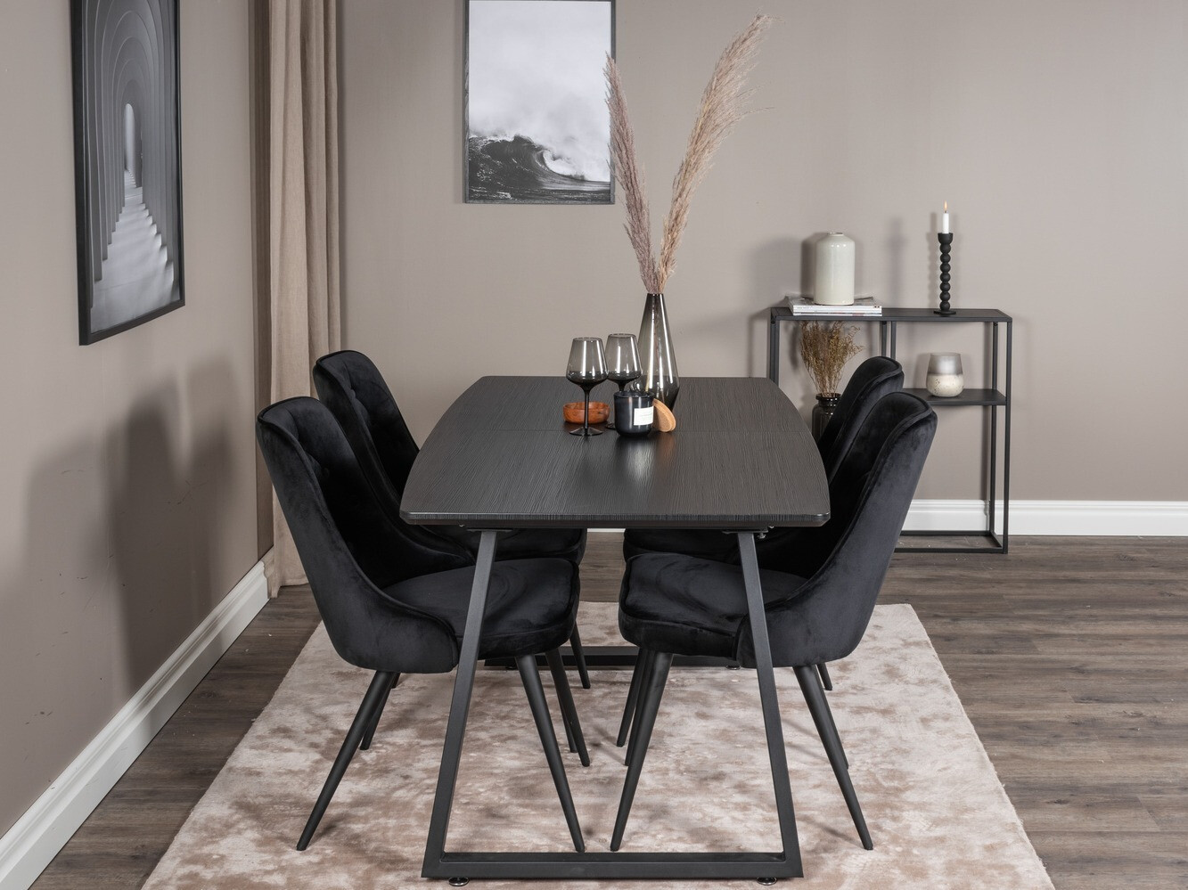 Ēdamistabas komplekts Dallas 1993 (Melns)