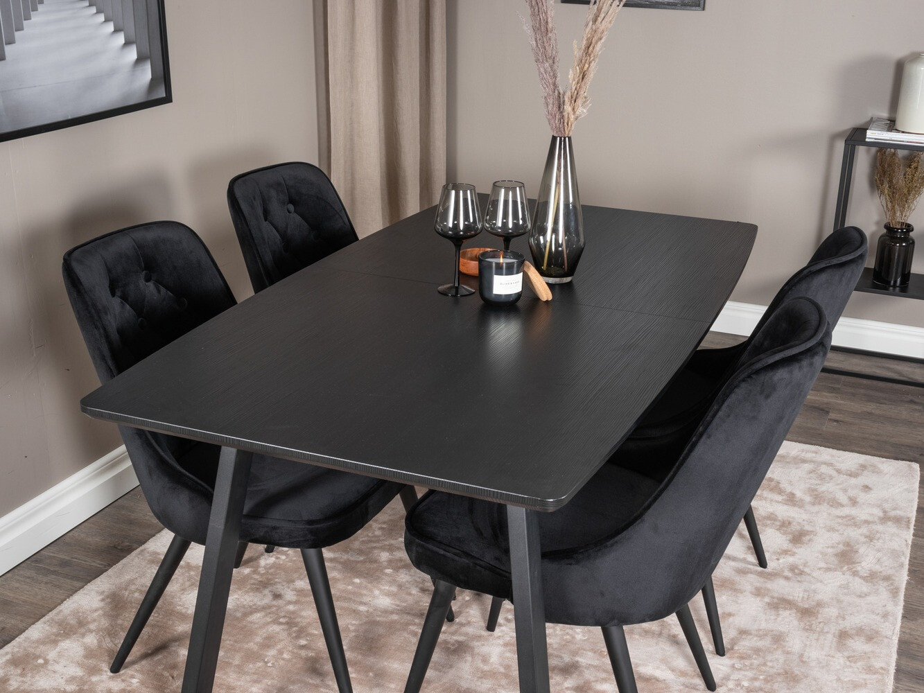 Ēdamistabas komplekts Dallas 1993 (Melns)