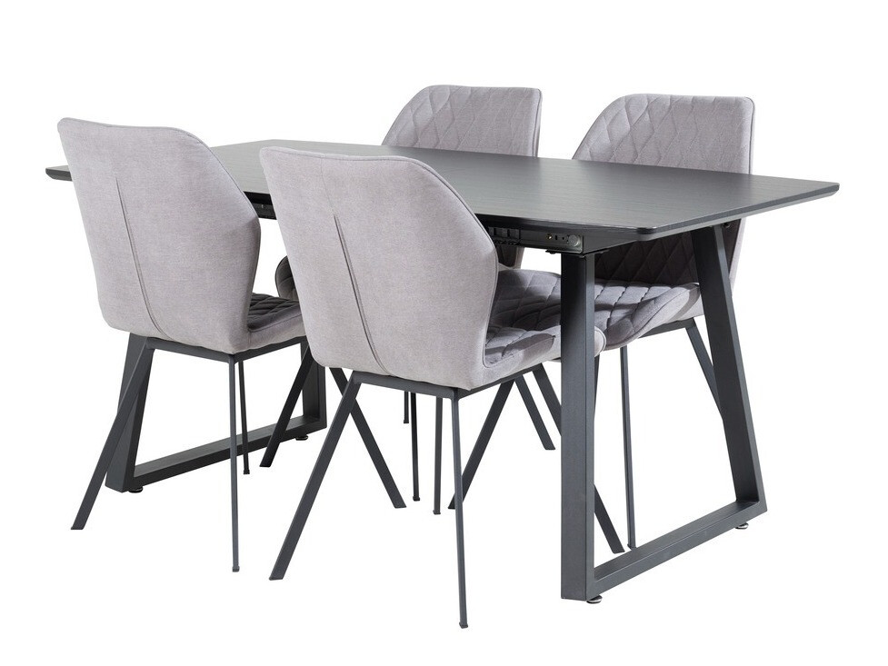 Ēdamistabas komplekts Dallas 1997 (Melns + Pelēks)