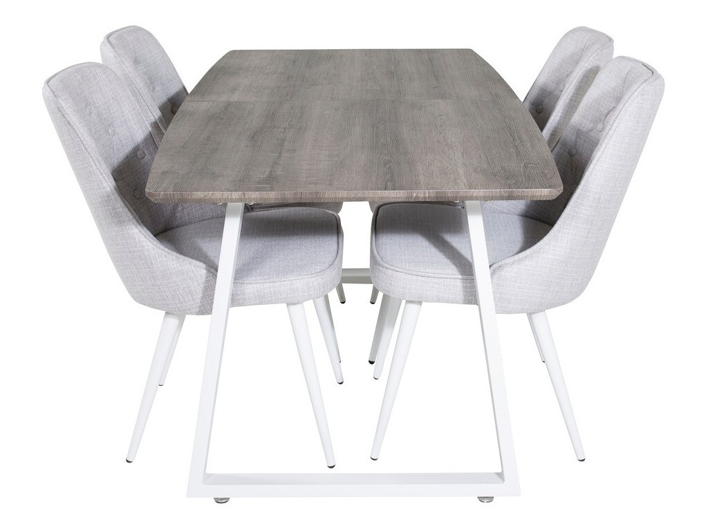 Обеденный гарнитур Dallas 1805 (Белый + Светло-серый)