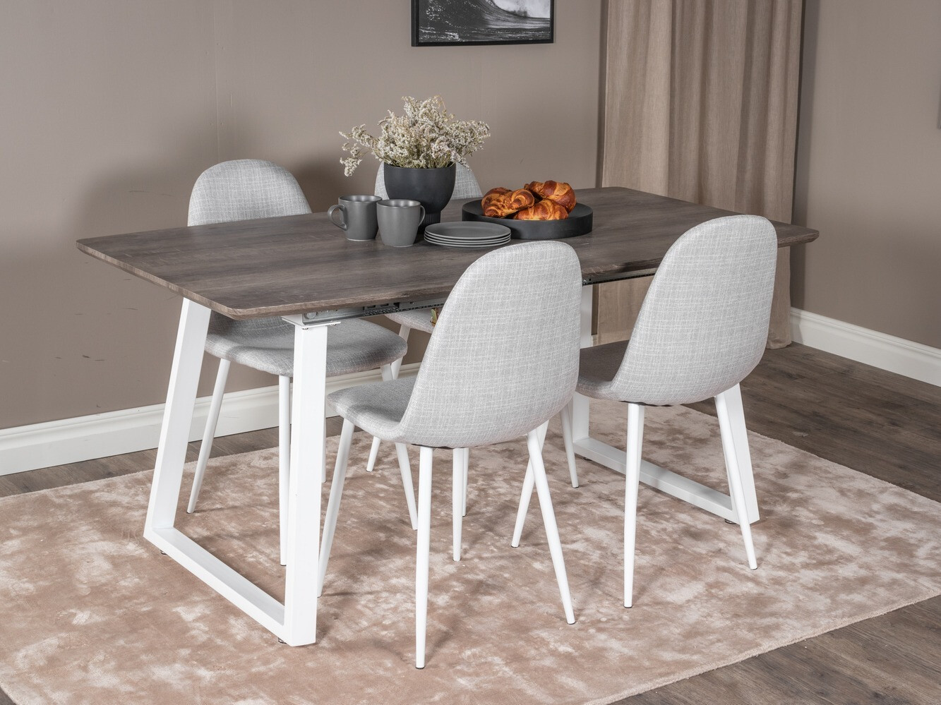 Обеденный гарнитур Dallas 1979 (Белый + Светло-серый)