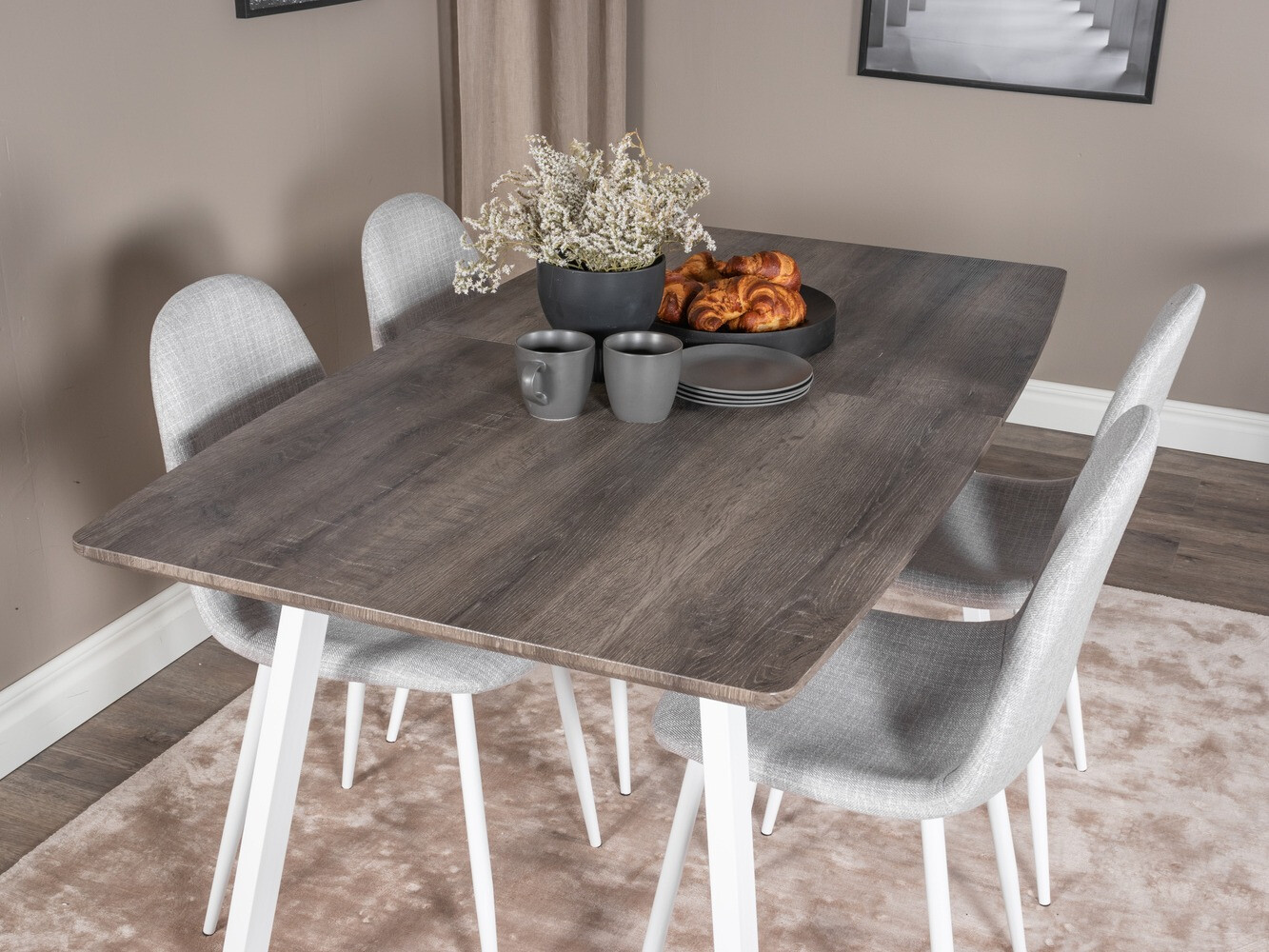 Обеденный гарнитур Dallas 1979 (Белый + Светло-серый)