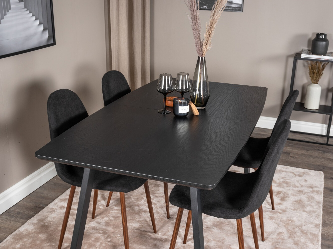 Обеденный гарнитур Dallas 1983 (Чёрный + Грецкий орех)