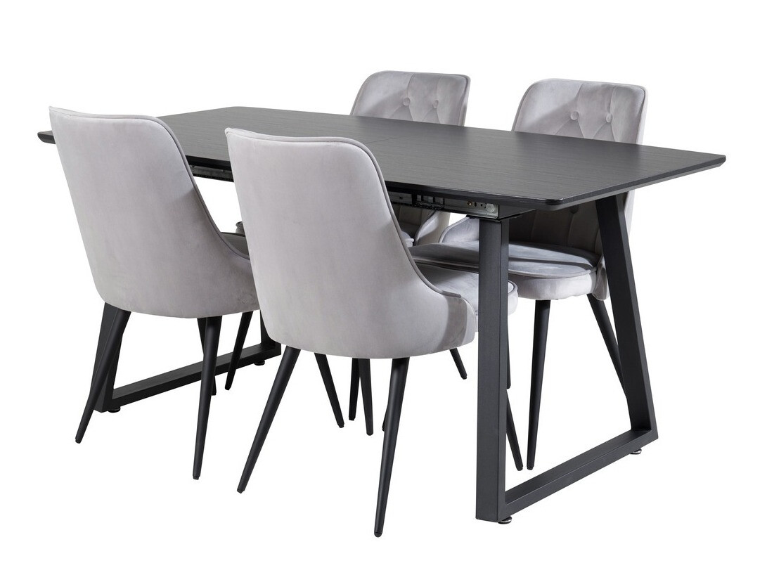 Обеденный гарнитур Dallas 1993 (Чёрный + Светло-серый)