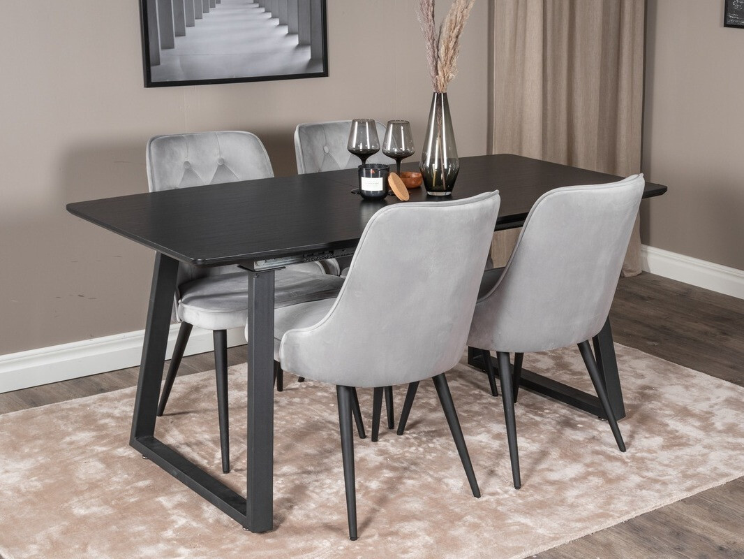 Обеденный гарнитур Dallas 1993 (Чёрный + Светло-серый)