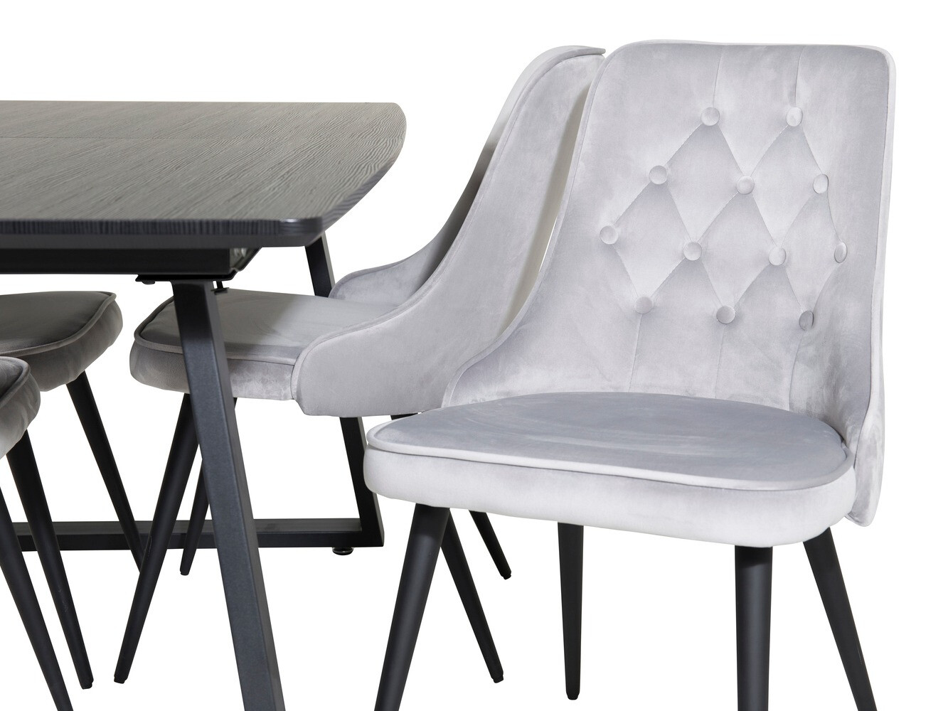 Обеденный гарнитур Dallas 1993 (Чёрный + Светло-серый)