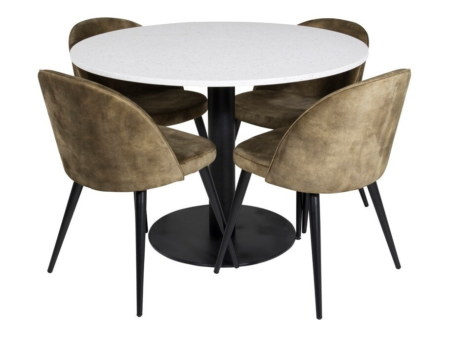 Ēdamistabas komplekts Dallas 1107 (Dusty Zaļš + Melns)