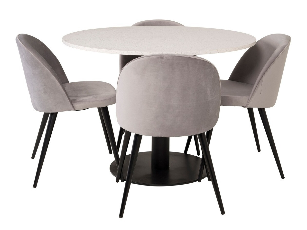 Обеденный гарнитур Dallas 1107 (Серый + Чёрный)