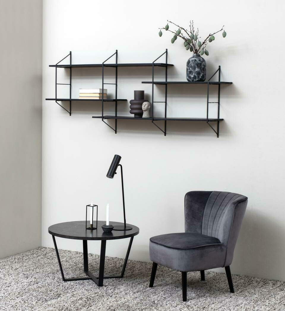 Žurnālu galdiņš Norsica 321 (Melnais marmors + Melns)