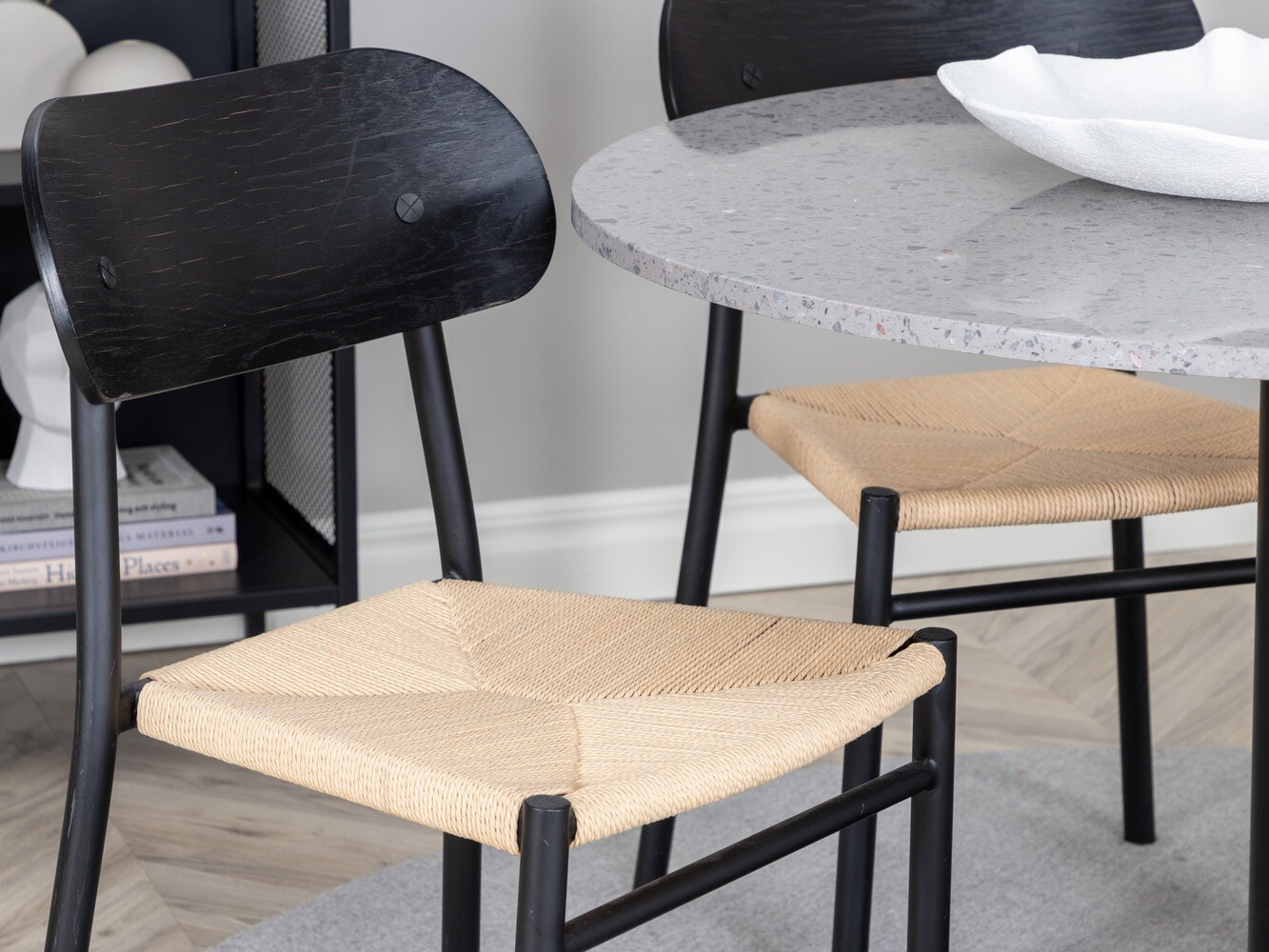 Ēdamistabas komplekts Dallas 1137 (Gaišs koks + Melns)