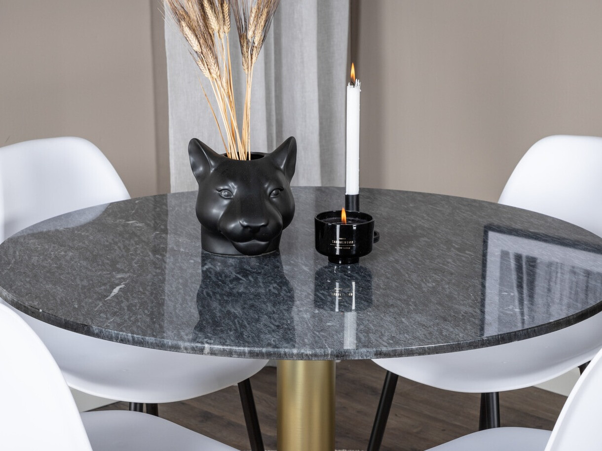 Ēdamistabas komplekts Dallas 1214 (Balts + Melns)