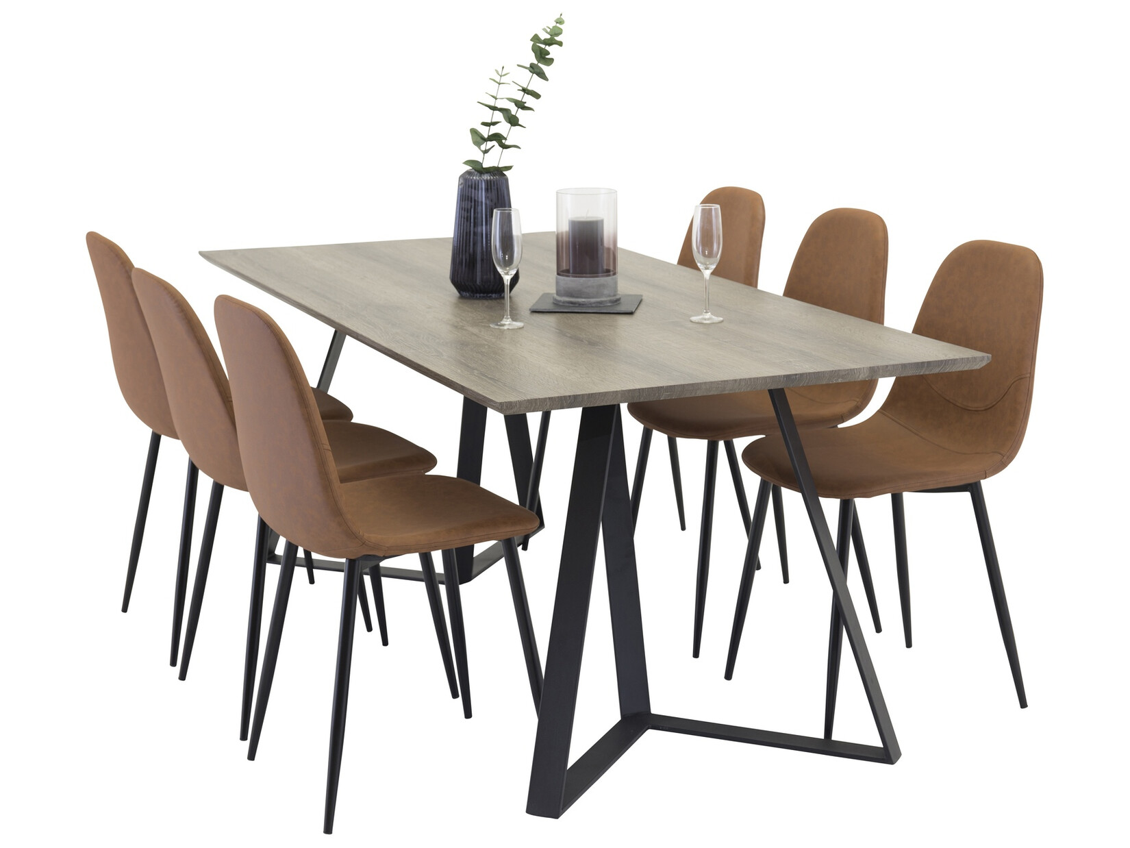 Ēdamistabas komplekts Dallas 1353 (Brūns + Melns)