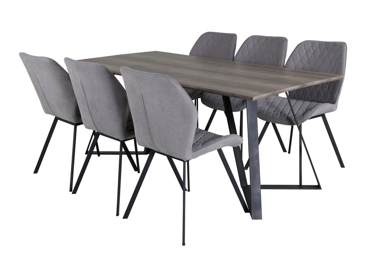 Ēdamistabas komplekts Dallas 1359 (Pelēks + Melns)