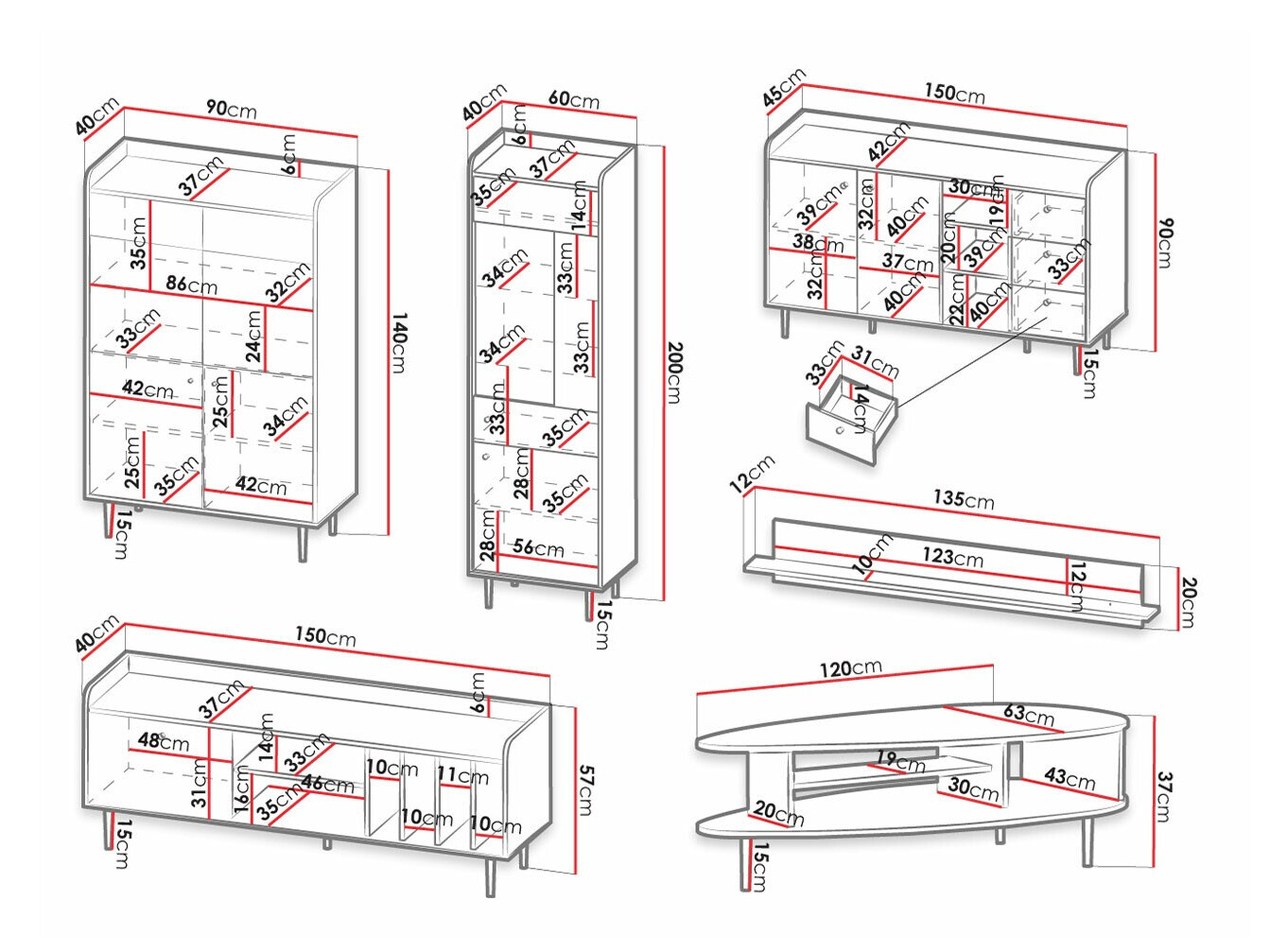 Viesistabas komplekts Ferenou 110