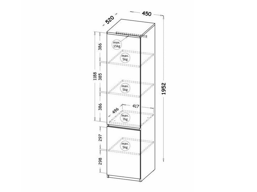 Стеллаж Evaropha 101 (Дуб вотан + Белый)