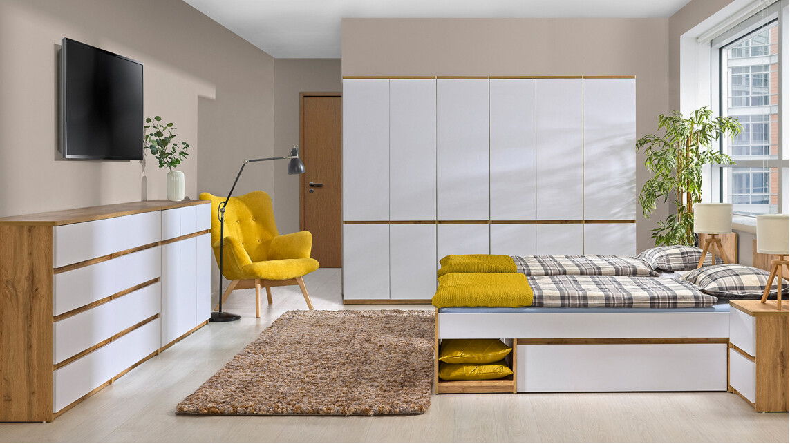 Стеллаж Evaropha 101 (Дуб вотан + Белый)