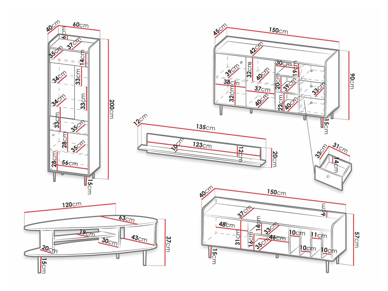 Viesistabas komplekts Ferenou 113