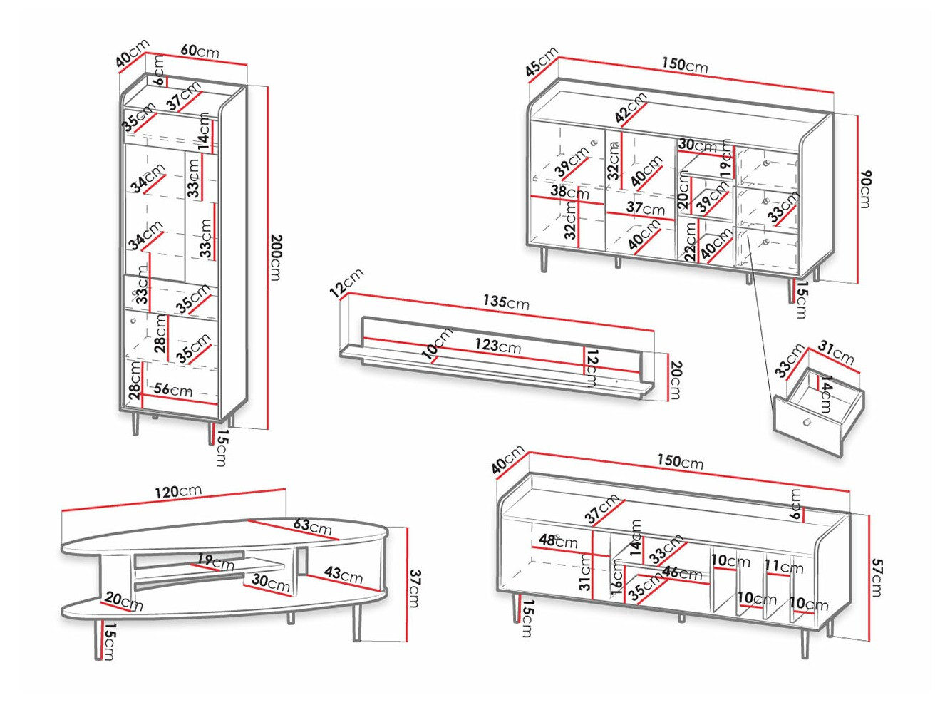 Viesistabas komplekts Ferenou 113
