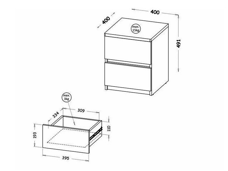 Прикроватная тумбочка Evaropha 109 (Белый)