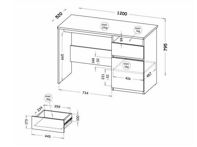 Rakstāmgalds Evaropha 106 (Votan ozols + Balts)