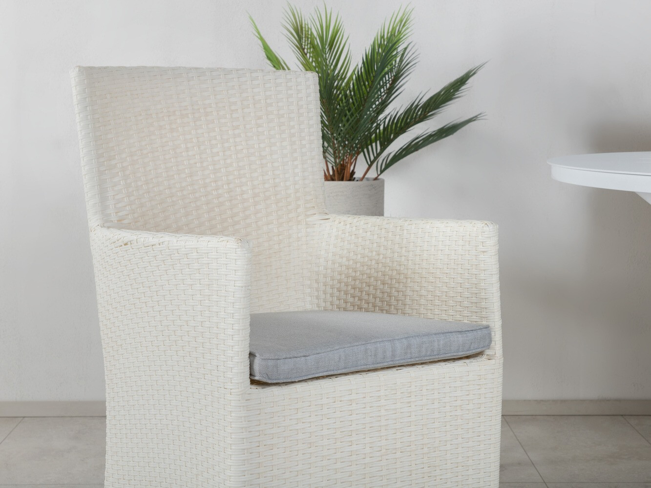 Dārza atpūtas krēsls Dallas 739 (Balts + Pelēks)