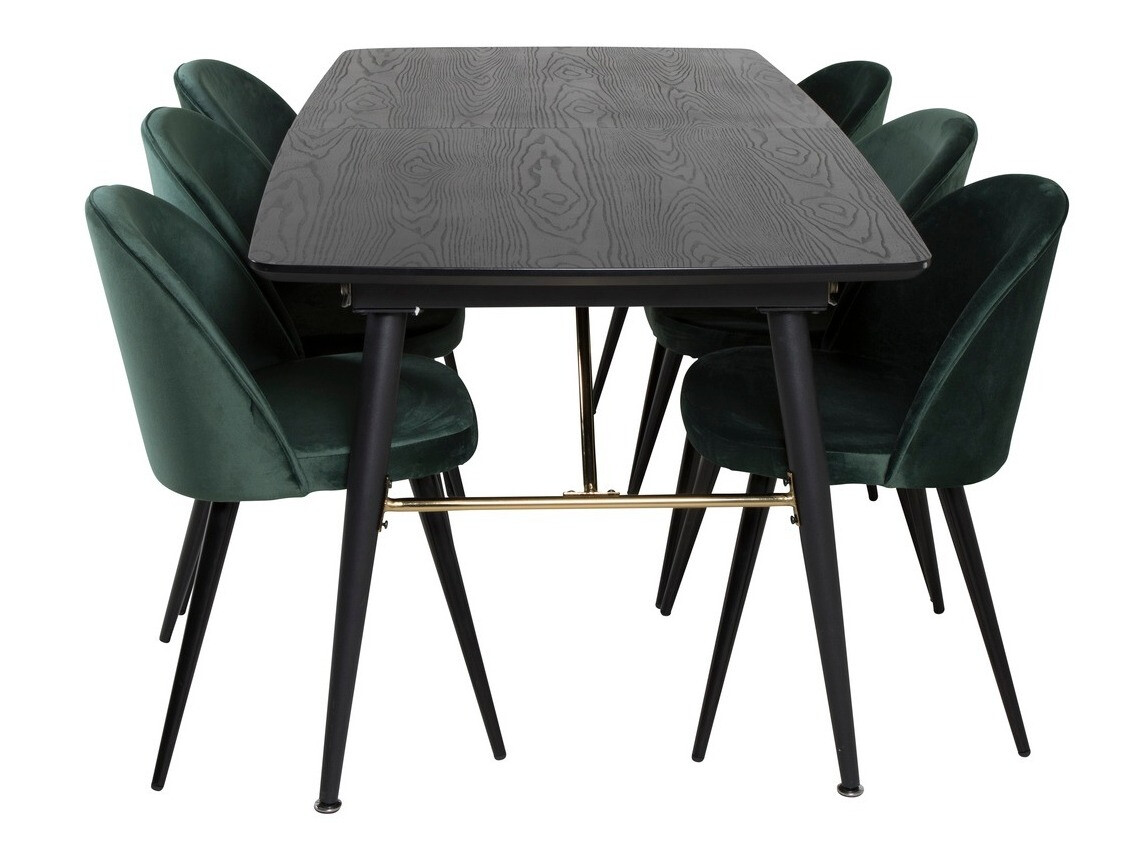 Ēdamistabas komplekts Dallas 1449 (Zaļš + Melns)