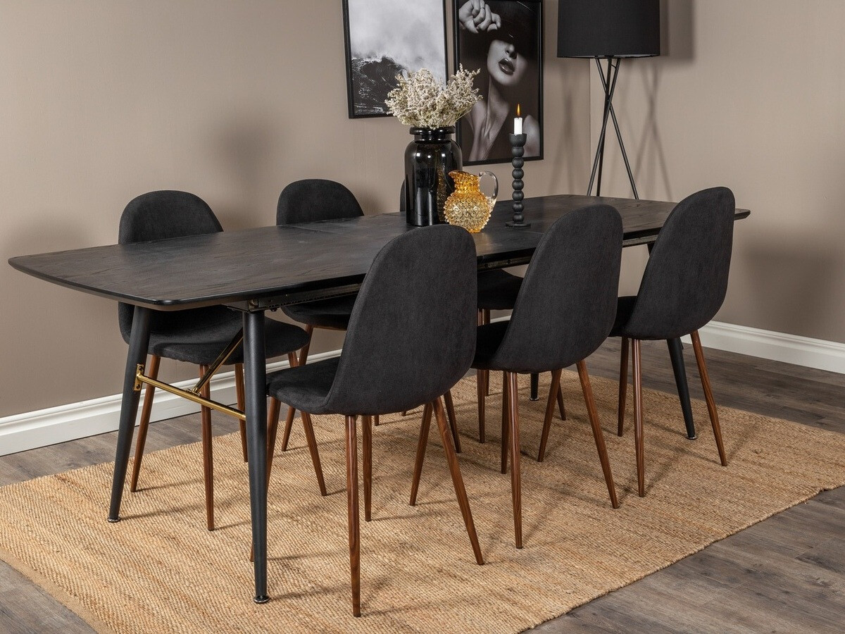 Обеденный гарнитур Dallas 1443 (Чёрный + Орех)