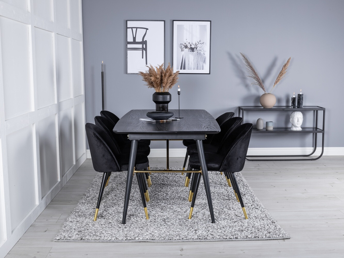 Ēdamistabas komplekts Dallas 1451 (Melns)