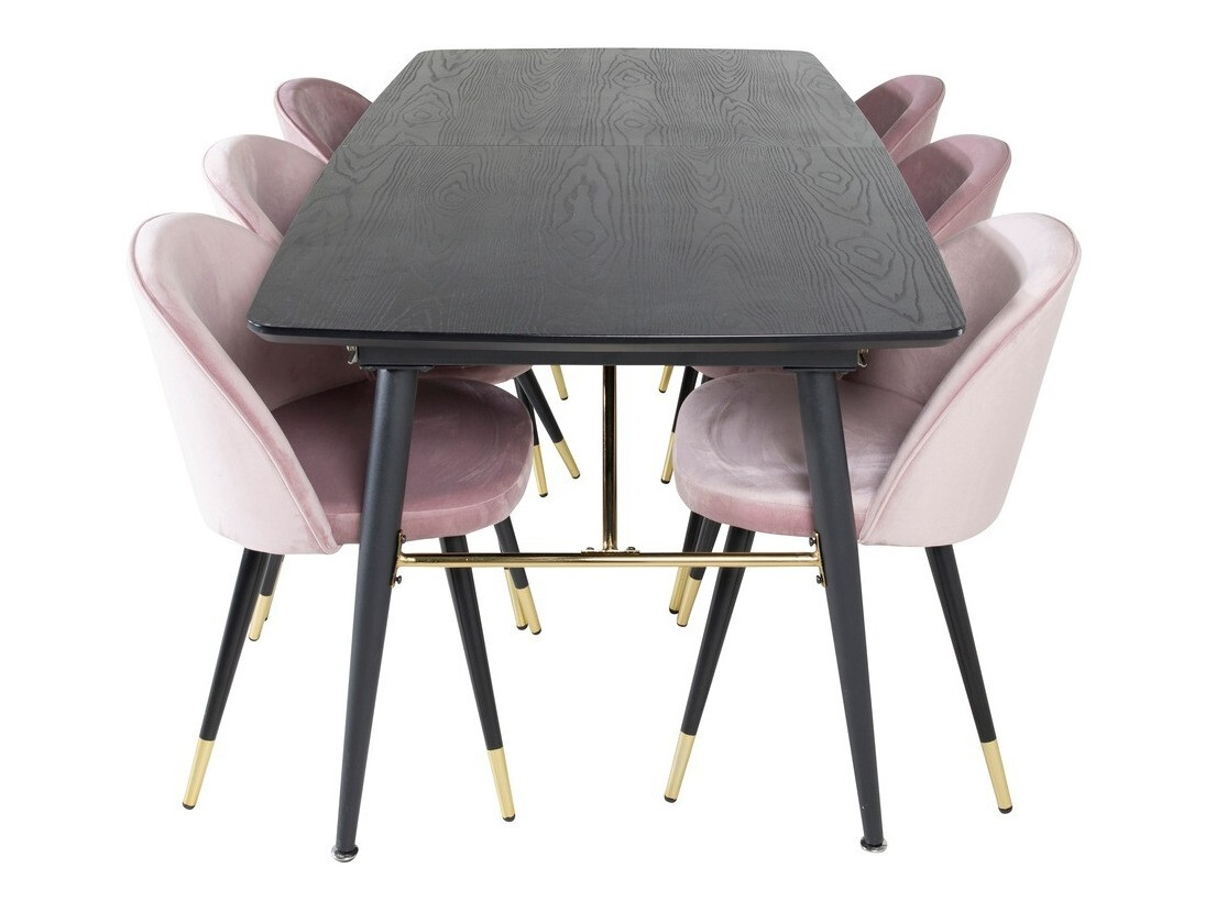 Ēdamistabas komplekts Dallas 1451 (Tumši rozā + Melns)