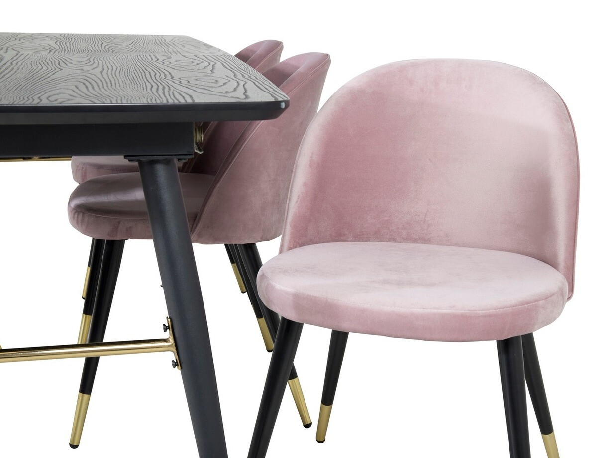 Ēdamistabas komplekts Dallas 1451 (Tumši rozā + Melns)