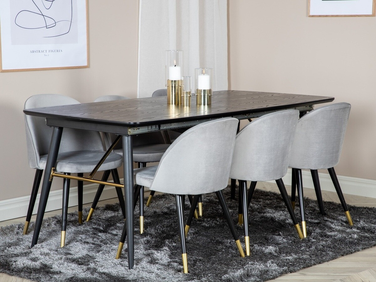 Обеденный гарнитур Dallas 1451 (Светло-серый + Чёрный)