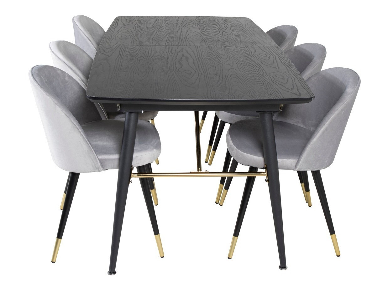 Обеденный гарнитур Dallas 1451 (Светло-серый + Чёрный)