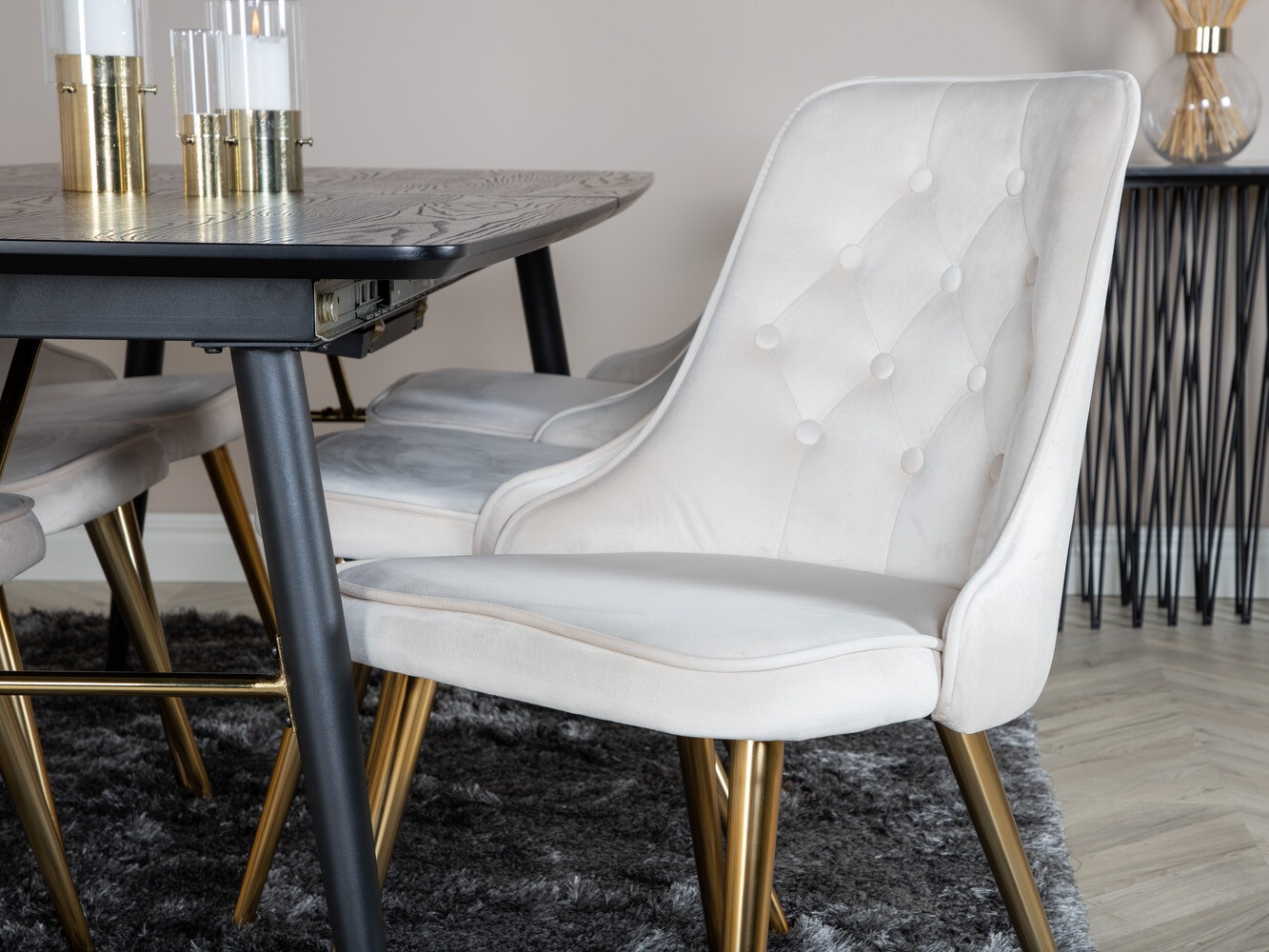 Обеденный гарнитур Dallas 1453 (Бежевый + золотой)